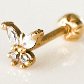 تصویر پیرسینگ پروانه نگین دار 