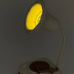 تصویر چراغ خواب موزیکال طرح گرامافون شارژی بهمراه کابل شارژ 