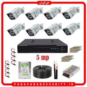 تصویر پکیج دوربین مداربسته 5 مگاپیکسل 8 کانال حرفه ای دید درشب رنگی گودگارد مدل G-BA4313 goodguard