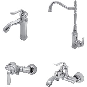 تصویر ست شیرآلات شیبه مدل ارکید - طلایی Shibeh Mixer Faucet