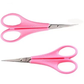 تصویر قیچی دسته صورتی 