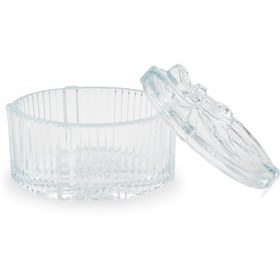 تصویر قندان شیشه ای بیضی پاپیونی 