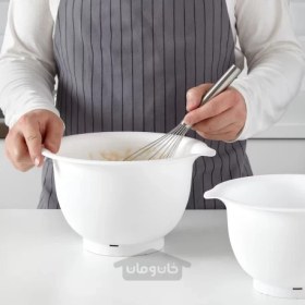 تصویر کاسه همزن ست 2 تایی سفید ایکیا مدل IKEA VISPAD IKEA VISPAD mixing bowl set of 2 white