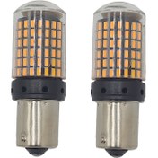 تصویر لامپ ۱۴۴ تایی ال ای دی فندقی تک کنتاکت نارنجی تک کنتاکت ۱۴۴ تایی پاور