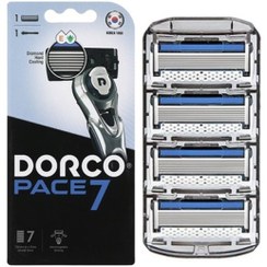 تصویر خود تراش دورکو مدل 7 لبه تحت لیسانس به همراه تیغ یدک بسته 5 عددی 