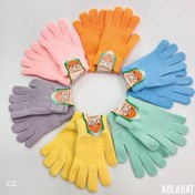 تصویر دستکش بافت بچگانه ساده رنگی - عمده (KLT-3512) | کلاهت 
