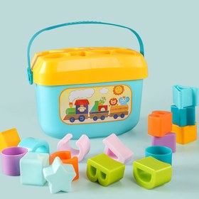 تصویر پازل آموزشی هانگر مدل HE0218 ۱۶ تکه سطلی 