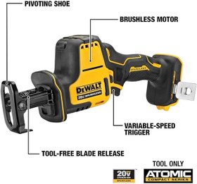 تصویر اره رفت و برگشتی بی سیم DCS369B دیوالت DEWALT ATOMIC Reciprocating Saw, One-Handed, Cordless DCS369B