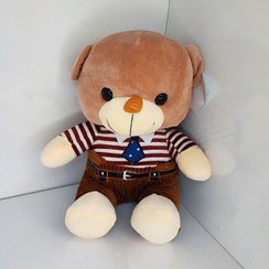 تصویر عروسک خرس کراواتی ۴۰ سانت 