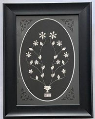 تصویر تابلو تمام نقره گل 