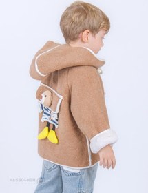 تصویر پالتو بچه گانه کلاه دار مدل 8150 طرح عروسکی 