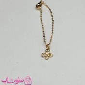 تصویر آویز ساعت زنانه ysx طرح گل نگینی طلایی کد 899 