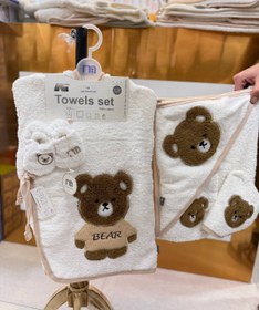 تصویر حوله پنج تیکه مادرکر طرح BEAR 