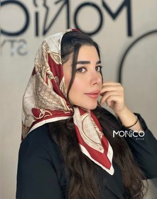 تصویر مینی اسکارف ابریشم گوچی زرشکی کد3022 