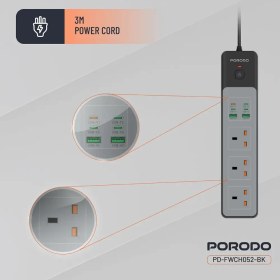 تصویر محافظ و سیار برند پرودو مدل FWC 045 power strip porodo fwc 045