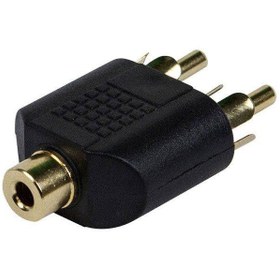 تصویر تبدیل مادگی RCA به 2 نری RCA Convert Female RCA to 2 Male RCA