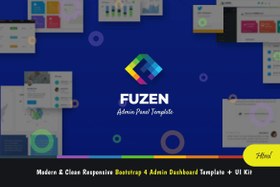 تصویر دانلود قالب HTML سایت پنل ادمین داشبورد مدیریت Fuzen - Bootstrap 4 Admin Template + UI Kit 