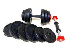 تصویر صفحه دمبل متغیر چدن روکش تمام لاستیک - دستگیره 