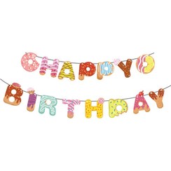 تصویر ریسه تولد مدل Happy Birthday طرح دونات کد 21 