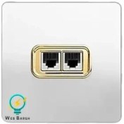 تصویر پریز تلفن دو قلو صنایع آسیا الکتریک مدل SS 