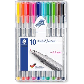 تصویر روان نویس تری پلاس استدلر 10 رنگ | Staedtler TriPlus FineLiner 