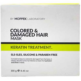 تصویر ماسک مو کراتینه بدون سولفات موپک 300گرم | Moppek Keratin Treatment Colored And Damaged Hair Mask 