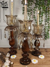 تصویر شمعدان پایه چوب 10024 