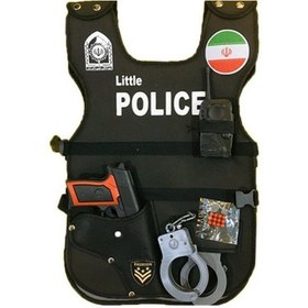 تصویر ست ایفای نقش مدل تن پوش و کلاه و تجهیزات پلیس راهنمایی رانندگی 