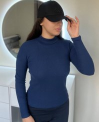 تصویر بلوز یقه اسکی زنانه کبریتی رنگ سفید 