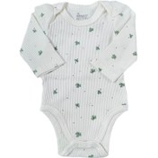 تصویر بادی آستین بلند نوزادی دخترانه طرح برگ سبز دانالو Danaloo 