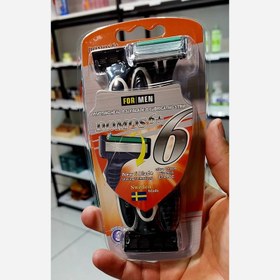 تصویر ژیلت‌زنانه دوموس ۶لبه بسته‌۳تاییDOMOSاصل DOMOS