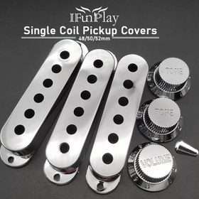 تصویر ست کامل کاور پیکاپ سینگل کویل و ولوم ناب (سیلور،گلد) - گلد Single Coil Pickup Cover &Volume Knob