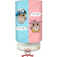 تصویر آباژور پایه کوتاه جغد دختر و پسر 