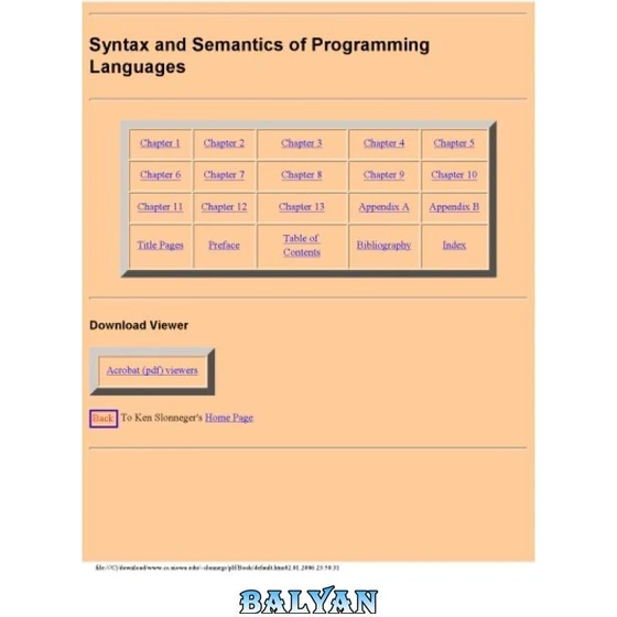 خرید و قیمت دانلود کتاب Syntax and semantics of programming languages | ترب
