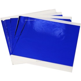 تصویر ورق طلا رنگی آبی 10 برگ 