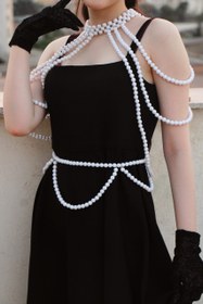 تصویر کمربند لباس مرواریدی 