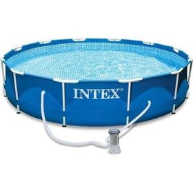 تصویر استخر خانگی اینتکس با لوازم کامل سایز ۷۶*۳۶۶ کد intex 28211