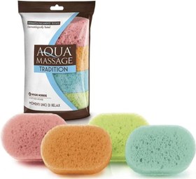 تصویر ماساژ ماساژ Aqua -Massage - - ارسال 20 روز کاری AQUA MASSAGE AQUA MASSAGE-Tradition 4 Dermatologically d Soft Sponges - 4 pieces