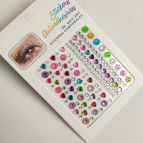 تصویر بسته 12 تایی نگین چسبی(کد 18تا23) - رنگارنگ21 