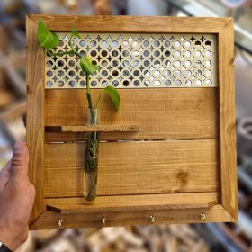 تصویر کاور فیوز چوبی نیم حصیر دارای گلدان 