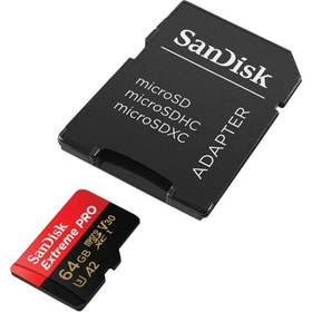 تصویر کارت حافظه 64 گیگ سن دیسک سرعت 200 SanDisk micro SD 64GB Extreme PRO