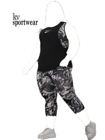 تصویر ست تاپ شلوار برمودا و کاور ورزشی سایز بزرگ زنانه Nike Nike womens large size tops pants and sports cover set