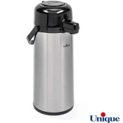 تصویر فلاسک 2.5 لیتر پمپی استیل شیشه دار یونیک UN-9100 