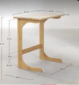 تصویر میز لپ تاپ جلوی مبل تمام چوب 