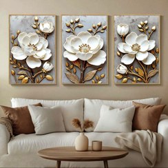 تصویر تابلو بوم دکوری سه تیکه مدرن کد۱۷۳۴ - 13×18 