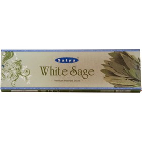 تصویر عود دست ساز هندی ساتیا مدل وایت سیج ( مریم گلی ) White Sage - Satya بسته 50 گرمی 