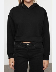 تصویر هودی مشکی تو کرک ترک - L 