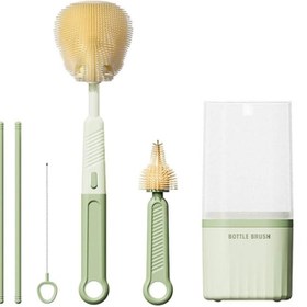 تصویر استند و برس شیشه شور سیلیکونی ۷ تکه 