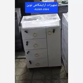 تصویر ترولی قفلدار چوبی آرایشگاهی هزینه ارسال درب منزل توسط مشتری پرداخت میشود 