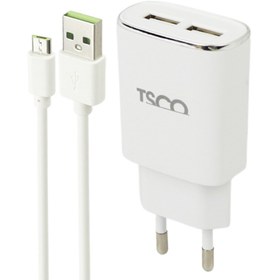 تصویر شارژر دیواری تسکو مدل TSCO TTC-57 به همراه کابل شارژ MICRO-USB ا TSCO TTC 57 WALL CHARGER TSCO TTC 57 WALL CHARGER